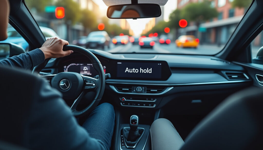 découvrez l'auto hold, une fonction pratique en voiture qui maintient automatiquement le freinage à l'arrêt, facilitant la conduite en ville et en embouteillage.